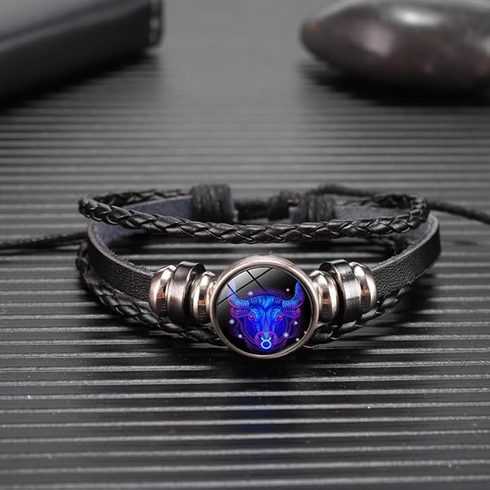 Zodiac Sign Leather Bracelet